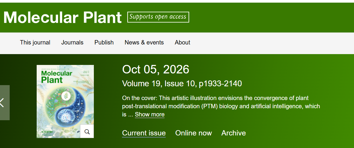 Molecular Plant Volume 19 Issue 10 cover feature